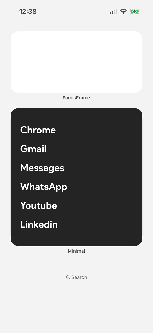 Focused phone interface - clean and intentional